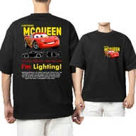 Koszulki męskie - Koszulka Męska I'M Lightning Cars Mcqueen Sally Przód Tył M 3378 Czarna - miniaturka - grafika 1