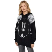 Bluzy damskie - Bluza damska Desigual Morrison welurowa granatowa-L - miniaturka - grafika 1