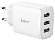 Ładowarki do telefonów - Baseus Compact Quick Charger, 3x USB, 17W biała - miniaturka - grafika 1