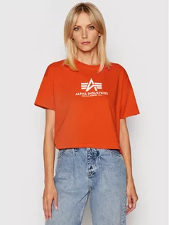 Koszulki i topy damskie - Alpha Industries T-Shirt Basic 116050 Czerwony Oversize - grafika 1