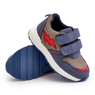 News Buty Sportowe Dziecięce Na Rzep Niebieskie Hemmani - Buty dla dziewczynek - miniaturka - grafika 1