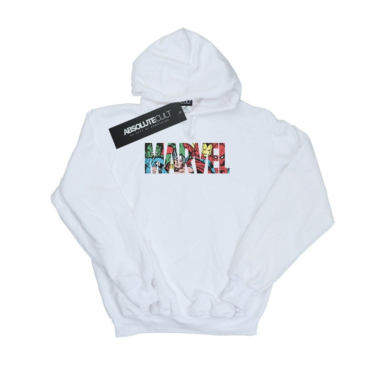 Marvel Comics Damska Bluza Z Kapturem Infill Logo Heather (XL 8,5-9 / Ciepły Biały)