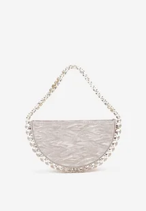 Szampańska Torebka Wieczorowa z Rączką Zdobiona Biżuteryjnymi Cyrkoniami Danollie - Torebki damskie - miniaturka - grafika 1