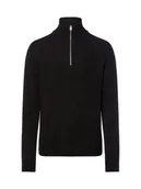 Swetry męskie - Jack & Jones Męski sweter z dzianiny Mężczyźni Sztuczne włókno czarny jednolity, L - miniaturka - grafika 1