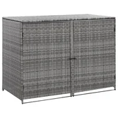 Kosze na śmieci - vidaXL Osłona na kosze rattan szara 148x77x111cm VidaXL 46463 - miniaturka - grafika 1