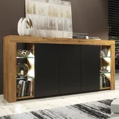 Szafki RTV - Komoda Eden 164cm RTV ONE FURNITURE - Laminat Dębowy & Czarny - miniaturka - grafika 1