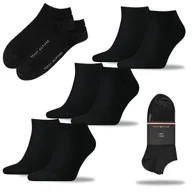 Skarpetki męskie - TOMMY HILFIGER Skarpety Męskie Stopki Bawełna 3 Pary CZARNE 43/46 - miniaturka - grafika 1