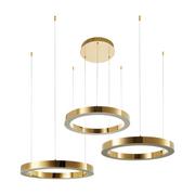 Lampy sufitowe - Lampa wisząca CIRCLE 60+60+60 LED złoty połysk na 1 podsufitce - DN924-60+60+60 gold - Step Into Design - miniaturka - grafika 1