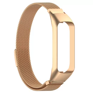 Bransoleta Milanese pasek Alogy stal nierdzewna do Samsung Galaxy Fit 2 SM-R220 Złota - Akcesoria do smartwatchy - miniaturka - grafika 3