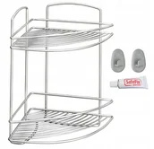 Półki łazienkowe - Dwupiętrowa narożna półka łazienkowa Metaltex Onda Corner - miniaturka - grafika 1