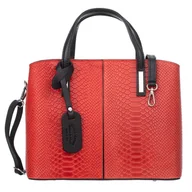 Torebki damskie - Torebka Skórzana Kuferek Vezze Rara Czerwona - miniaturka - grafika 1