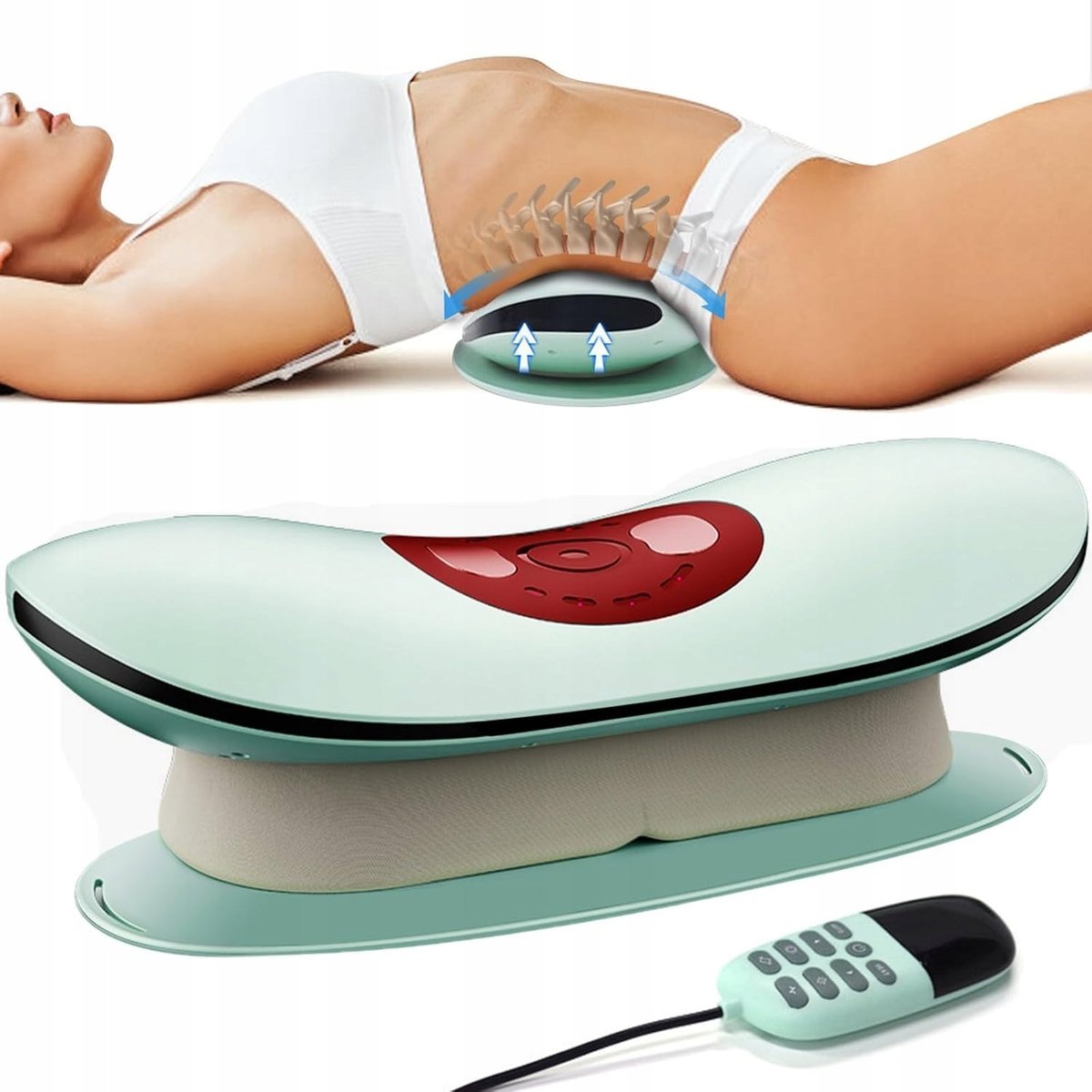 MASAŻER LĘDŹWI ELEKTRYCZNY Z OGRZEWANIEM WIBRACJĄ I REGULACJĄ WYSOKOŚCI