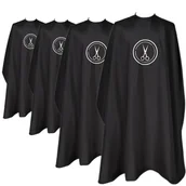 Peleryny fryzjerskie - TEMU 4 szt. Profesjonalna Peleryna Fryzjerska z Wzorem Nożyczek - Antystatyczny Regulowany Kołnierz, Gładki Premium Materiał, Uniseks Strój Salonowy - miniaturka - grafika 1