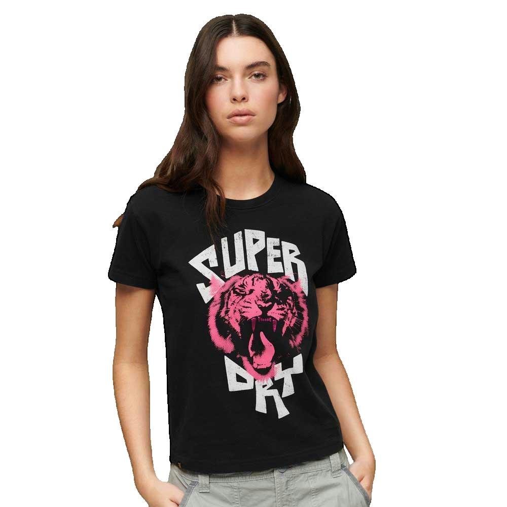 Superdry Indigo Workwear Cap Lo-fi Rock Dopasowany Krótki Rękaw T-shirt 2XS Damski
