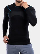 Bluzy sportowe męskie - Bluza termoaktywna Brubeck Thermo Sweatshirt - black/blue - miniaturka - grafika 1