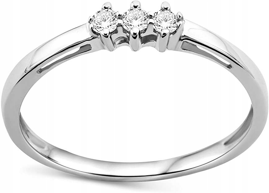 PIERŚCIONEK 16,5 mm DIAMENTY 0,1 ct ZŁOTO 9 ct 375