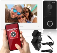 Wideodomofony - Zestaw wideodomofonowy IP Hilook by hikvision IP-VIS-SLIM-W - miniaturka - grafika 1