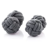 Spinki do mankietów i krawatów - Spinki supełki szare EM 10 - EM Men's Accessories - miniaturka - grafika 1