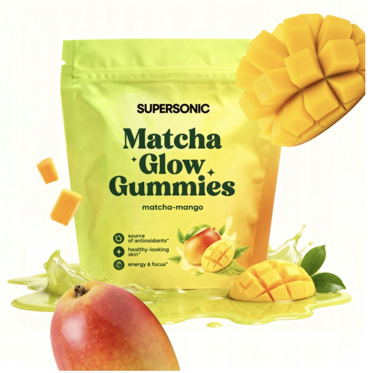 SUPERSONIC Matcha Glow Gummies: Mango-matcha