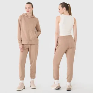 Spodnie Damskie 4F Joggery Dresowe Beżowe 4FWSS25TTROF0993 L Beżowy - Dresy damskie - miniaturka - grafika 1
