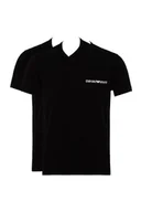 Koszulki męskie - Emporio Armani T-shirt męski (2 sztuki), czarny/czarny, M - miniaturka - grafika 1