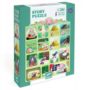 Djeco Dėlionė - Istorija - Trys paršiukai 35 vnt. - Puzzle - miniaturka - grafika 1