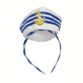 Inne - TEMU Opaski z kotwicą - Dekoracje na imprezę dla kobiet - Festiwalowe opaski w marykim niebieskim i czerwonym pasie z złotymi kotwicami - Idealne na - miniaturka - grafika 1