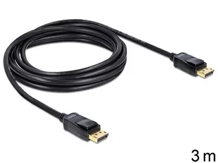 Impakt KABEL DISPLAYPORT M/M 3M V1.2 (20 PIN) 4K CZARNY DELOCK - Kable komputerowe i do monitorów - miniaturka - grafika 1