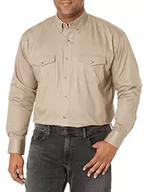Koszule męskie - ALL TERRAIN GEAR X Wrangler Męska koszula robocza z 2 kieszeniami, z długim rękawem, z guzikami, koszula robocza z 2 kieszeniami, długi rękaw, z guzikami (1 opakowanie), jasnobrązowy, XL - miniaturka - grafika 1