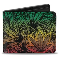 Portfele - Buckle-Down Męski portfel Bifold Wallet Weed akcesoria podróżne Bifold, wielokolorowy, 10,1 cm x 8,89 cm, wielokolorowa - miniaturka - grafika 1