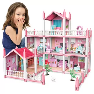 Duży Domek Dla Lalek Willa Meble Piesek Taras Ogród Prezent Dla Dziewczynki Z781 - Domki dla lalek Duży Domek Dla Lalek Willa Meble Piesek Taras Ogród Prezent Dla Dziewczynki Z781 - Domki dla lalek - miniaturka - grafika 1