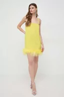 Sukienki - Pinko sukienka kolor żółty mini prosta - miniaturka - grafika 1