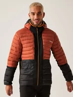 Kurtki i kamizelki sportowe męskie - Regatta Kurtka hybrydowa "Leedre" w kolorze czerwono-czarnym - miniaturka - grafika 1