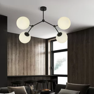 Emibig SPACE 4 BLACK/OPAL 1133/4 lampa sufitowa czarna szkolne klosze 1133/4 - Lampy sufitowe - miniaturka - grafika 3