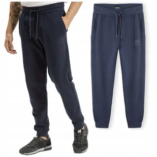 SPODNIE męskie DRESOWE joggery CROSS JEANS sportowe dresy granat S - Dresy męskie - miniaturka - grafika 1