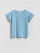 Bluzki damskie - Reserved - Bluzka z kokardkami - jasnoniebieski - miniaturka - grafika 1