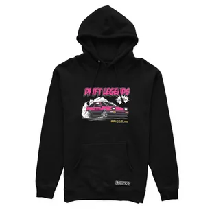 Czarna bluza z kapturem TOYOTA AE86 PINK-M - Odzież do sportów motorowych - miniaturka - grafika 1