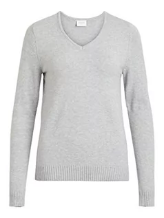 Swetry damskie - Unbekannt Viril L/S damski sweter z dekoltem w serek, jasnoszary melanżowy, XS - grafika 1