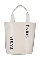Torebki damskie - NEW HOPE Damska torba z bawełny z napisem Paris Shopper, mleczna, Milk - miniaturka - grafika 1