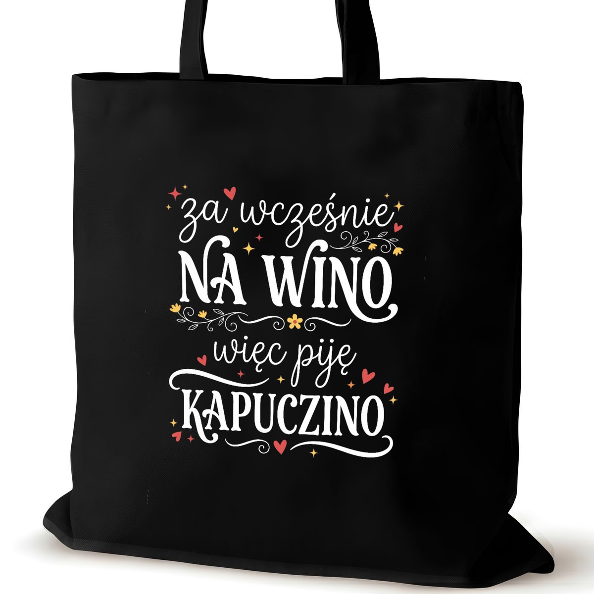 Torba bawełniana czarna dla VIRAL na ramię walentynki biura śmieszna