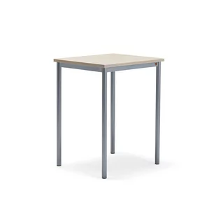 Biurko BORÅS PLUS, 700x600x900 mm, popielaty laminat, szary aluminium - Meble do szkół i przedszkoli - miniaturka - grafika 1