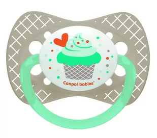 Canpol babies Canpol Smoczek silikonowy symetryczny Cupcake 6-18 m-cy : Kolor - Szary - Smoczki uspokajające - miniaturka - grafika 1