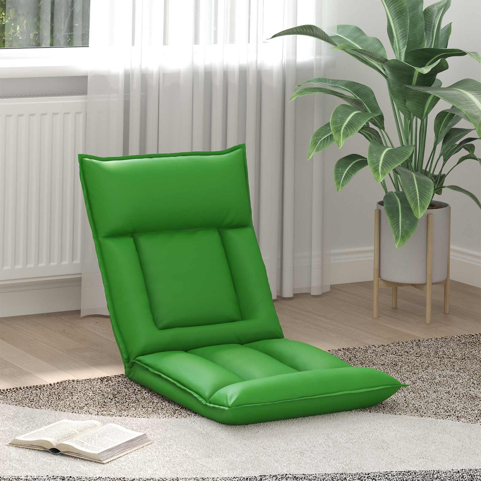 vidaXL vidaXL Krzesło na podłogę Szary 55 x 61 x 70 cm Skóra ekologiczna