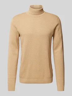 Sweter z dzianiny z golfem - Swetry męskie - miniaturka - grafika 1