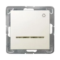 Ospel Impresja Łącznik zwierny światło z podświetleniem pomarańczowym ecru ŁP-5YS/m/27 ŁP-5YS/M/27 - Wyłączniki światła i elektryczne - miniaturka - grafika 1