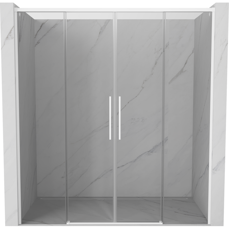 Mexen Rox drzwi prysznicowe rozsuwane 200 cm, transparent, białe - 8C2-200-002-20-00