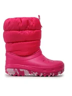 Buty dla dziewczynek - Crocs Śniegowce Classic Neo Puff Boot K 207684 Różowy - miniaturka - grafika 1
