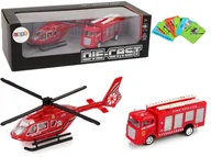 Samoloty i helikoptery - CZERWONY ZESTAW AUTEK STRAŻ POŻARNA NACIĄG HELIKOPTER - miniaturka - grafika 1