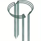 Inne - TEMU Zestaw 6 sztuk, Wysokie Podpórki do Roślin, Metalowe Półokrągłe Klatki i Podpory dla Piwonii, Zielone Obramowanie Pierścieniowe na Pomidory, - miniaturka - grafika 1