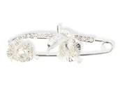 Broszki - Broszka agrafka srebrna ze srebrnymi cyrkoniami - miniaturka - grafika 1